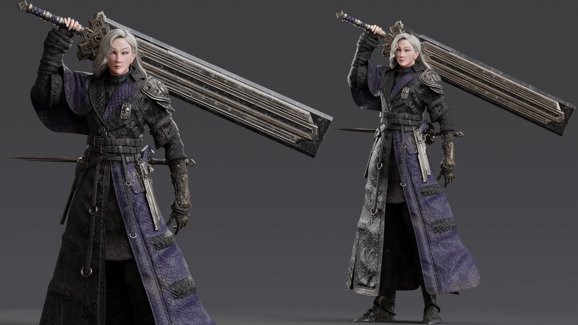NYX - Vampire Hunter  - Fantasy Female Warrior Game Character 3D model_13