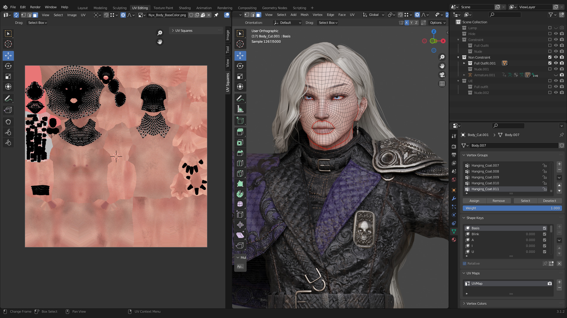 NYX - Vampire Hunter  - Fantasy Female Warrior Game Character 3D model_31