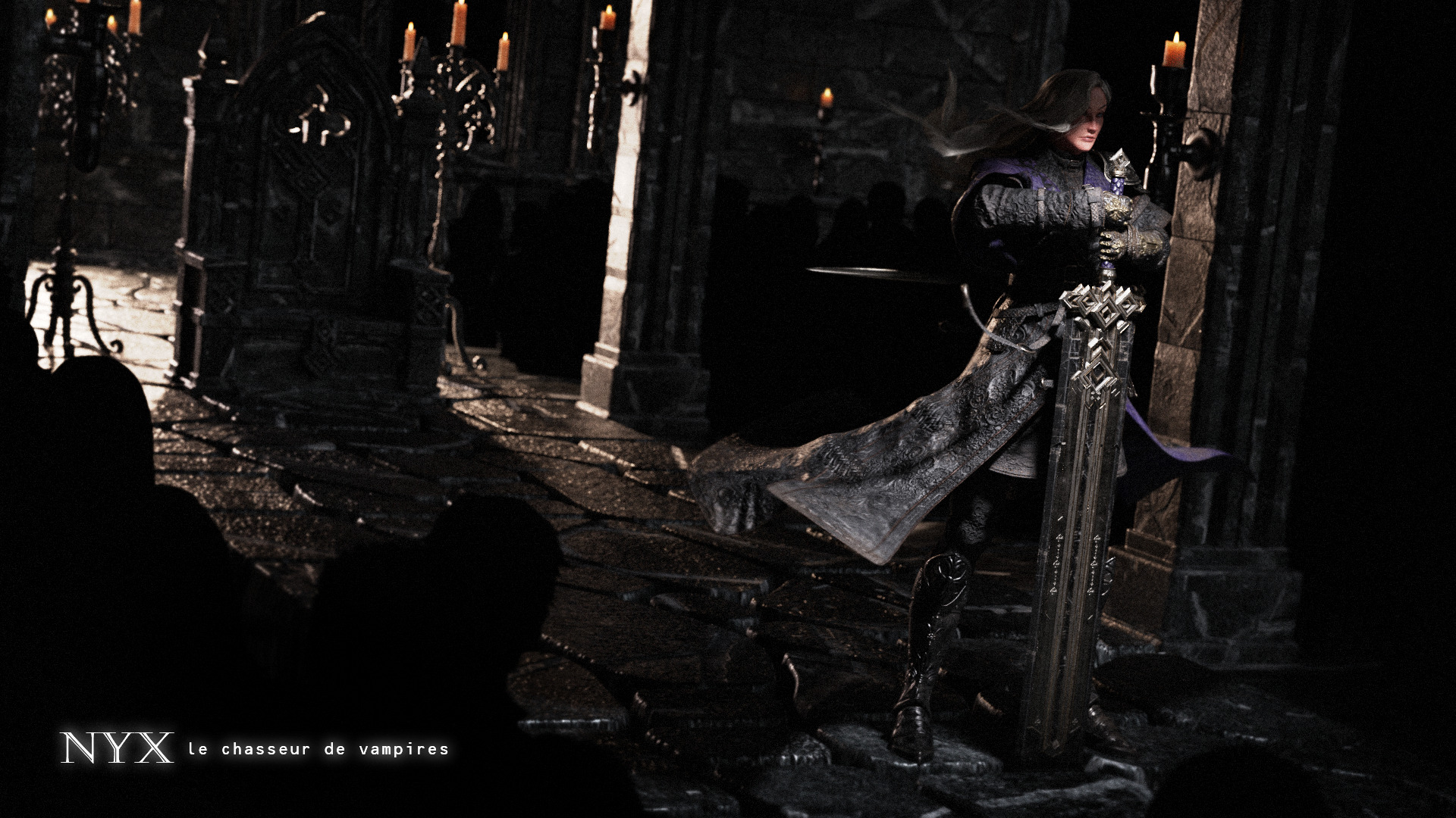 NYX - Vampire Hunter  - Fantasy Female Warrior Game Character 3D model_9