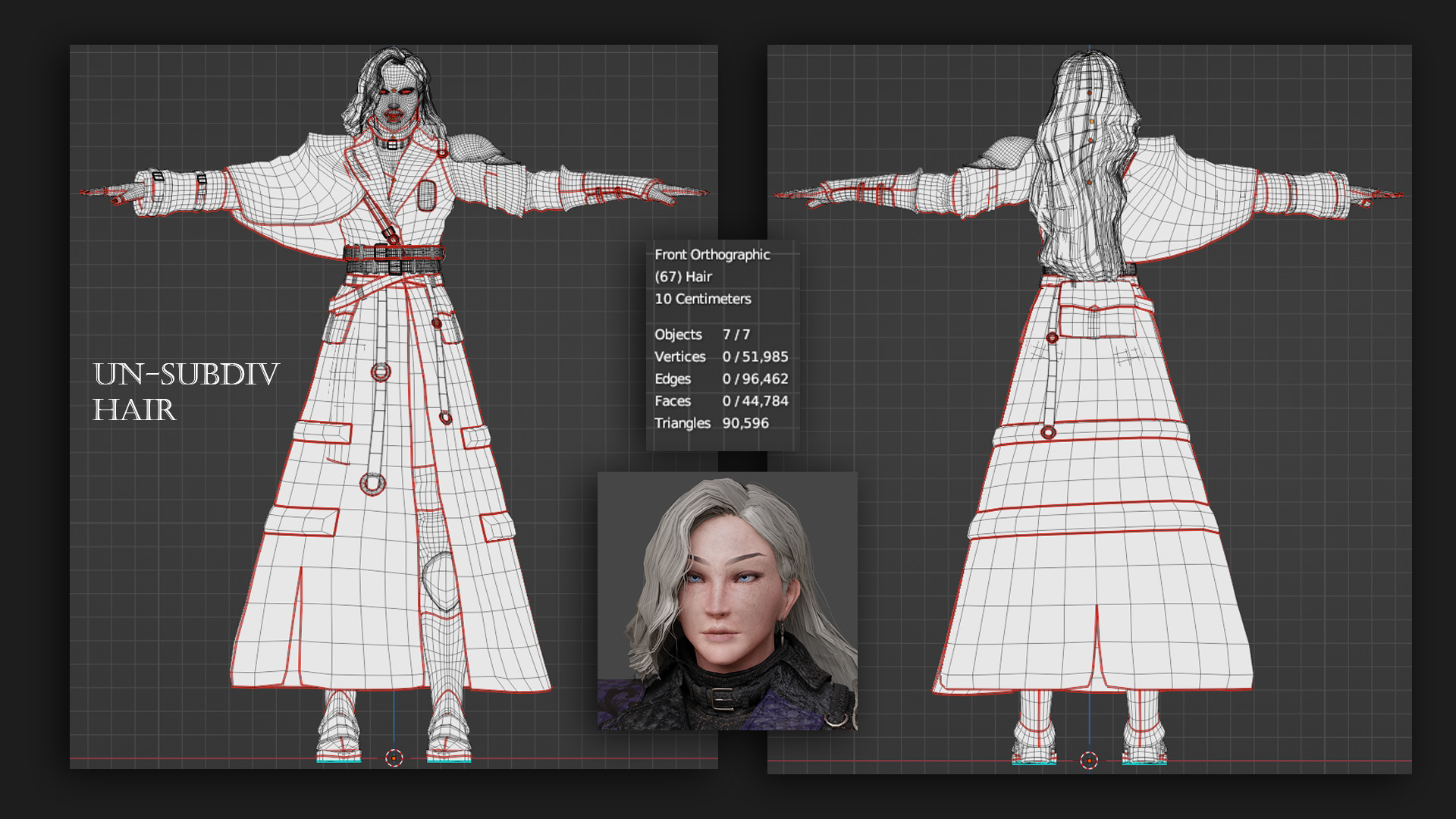 NYX - Vampire Hunter  - Fantasy Female Warrior Game Character 3D model_23