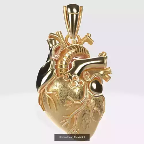 9 in 1 Human Heart Pendant Bundle 3D Model Collection
