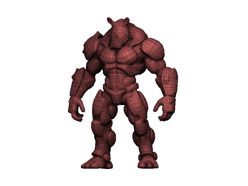 Rhino Cyborg Low-poly 3D model_8