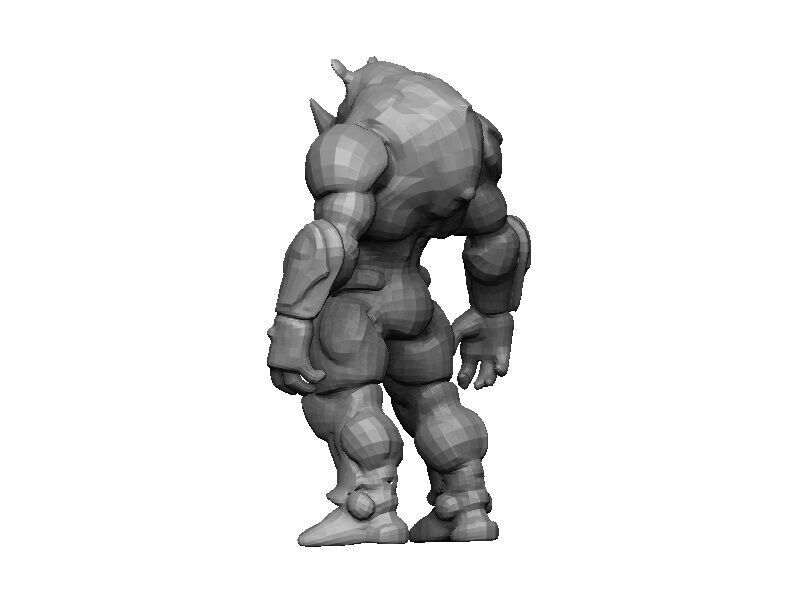 Rhino Cyborg Low-poly 3D model_7