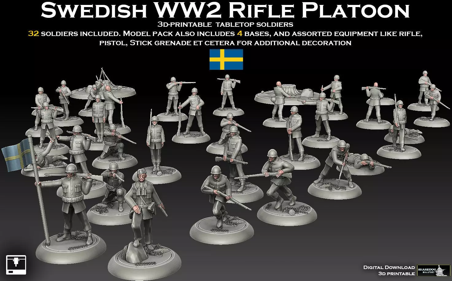 Swedish WW2 Rifle Platoon Early-War Era 3D print model_0