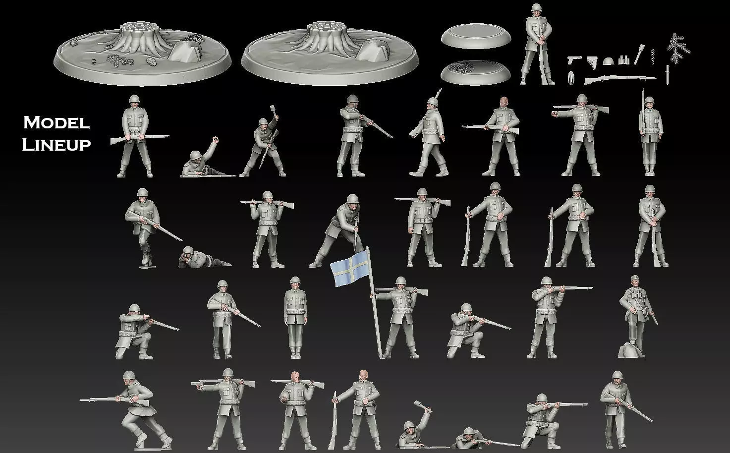 Swedish WW2 Rifle Platoon Early-War Era 3D print model_2