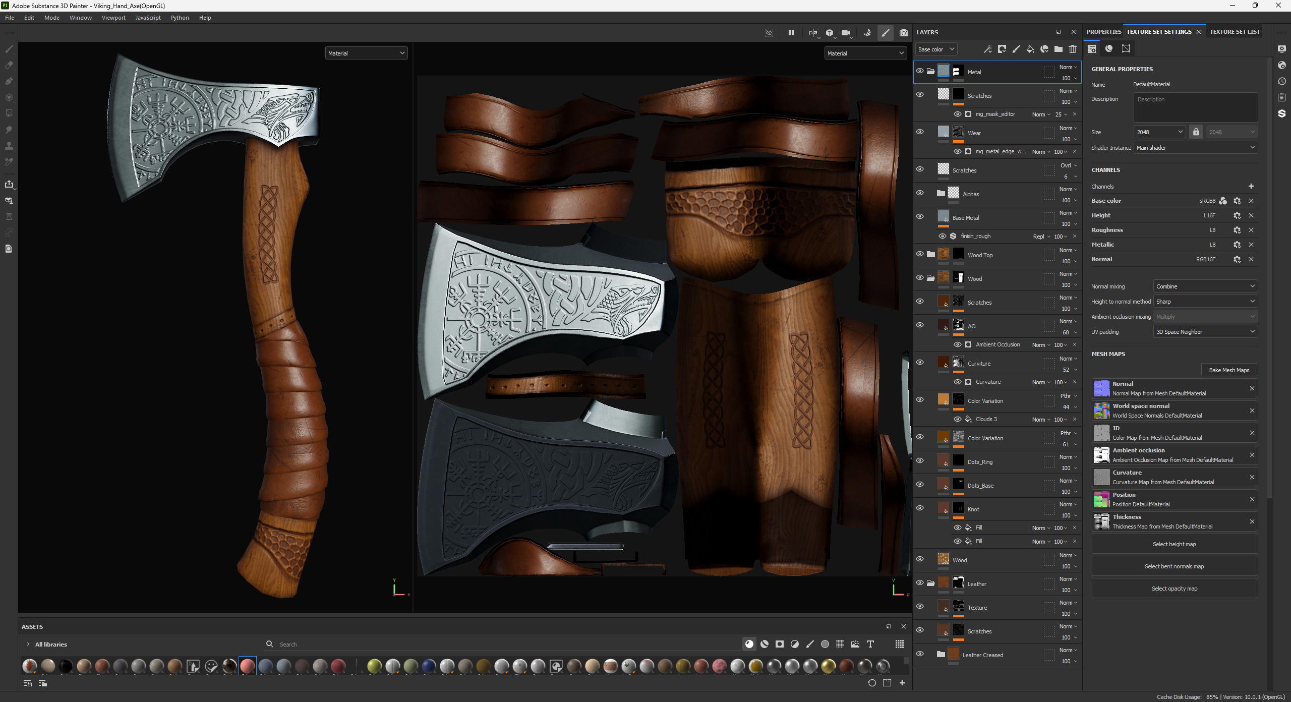 Viking Hand Axe - Game Ready Asset Low-poly 3D model_8