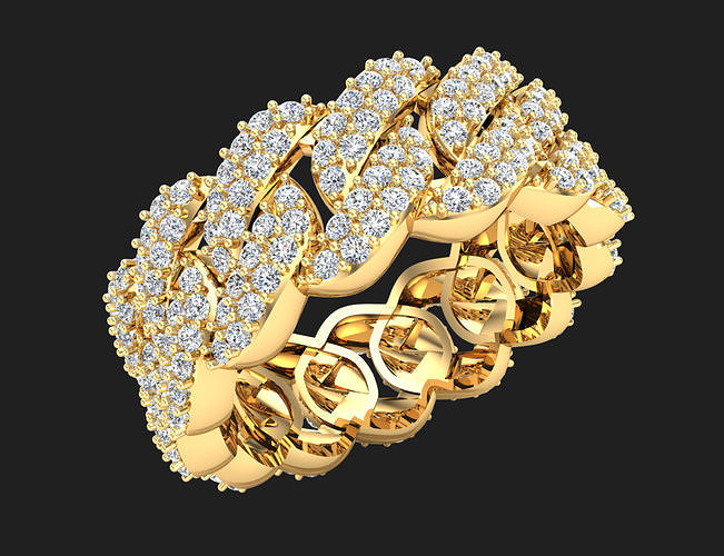 Chain ring - Miami Cuban ring - Link ring - N359 3D print model