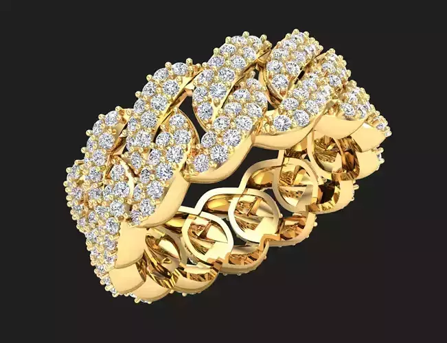 Chain ring - Miami Cuban ring - Link ring - N359