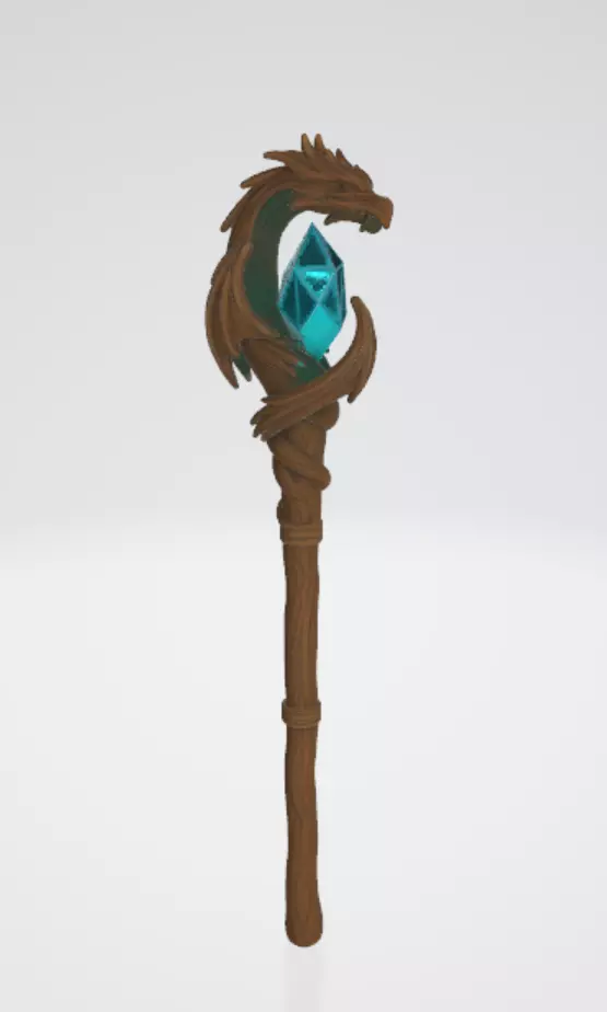 magic stick with dragon stone 3D model