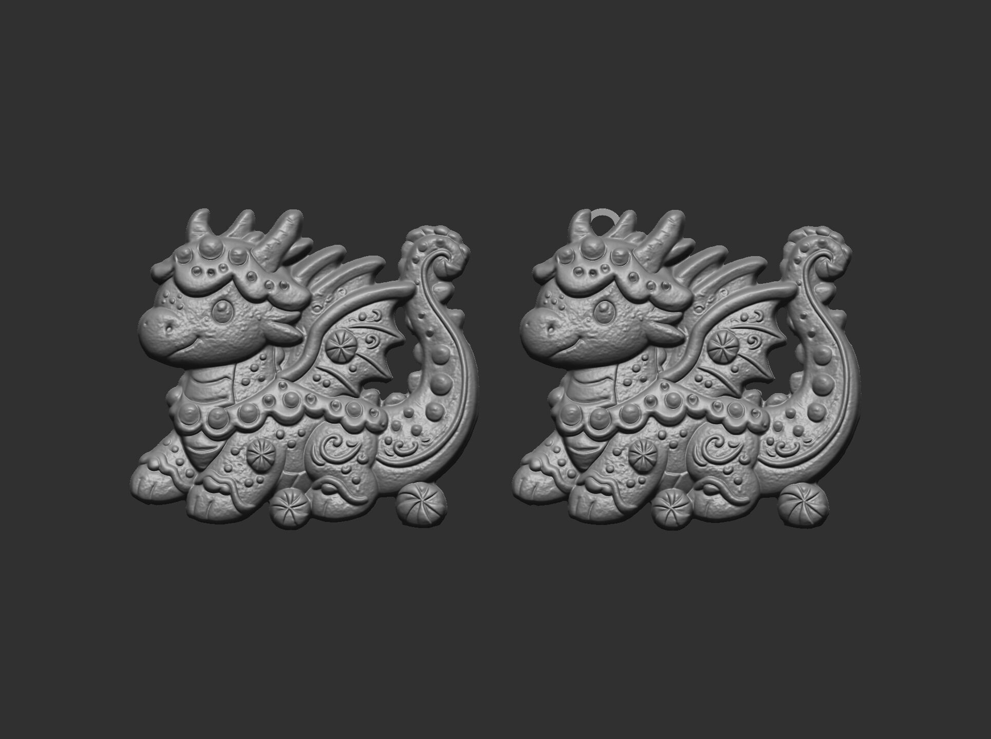 dragon christmas cookie decor cnc model 3D print model_15
