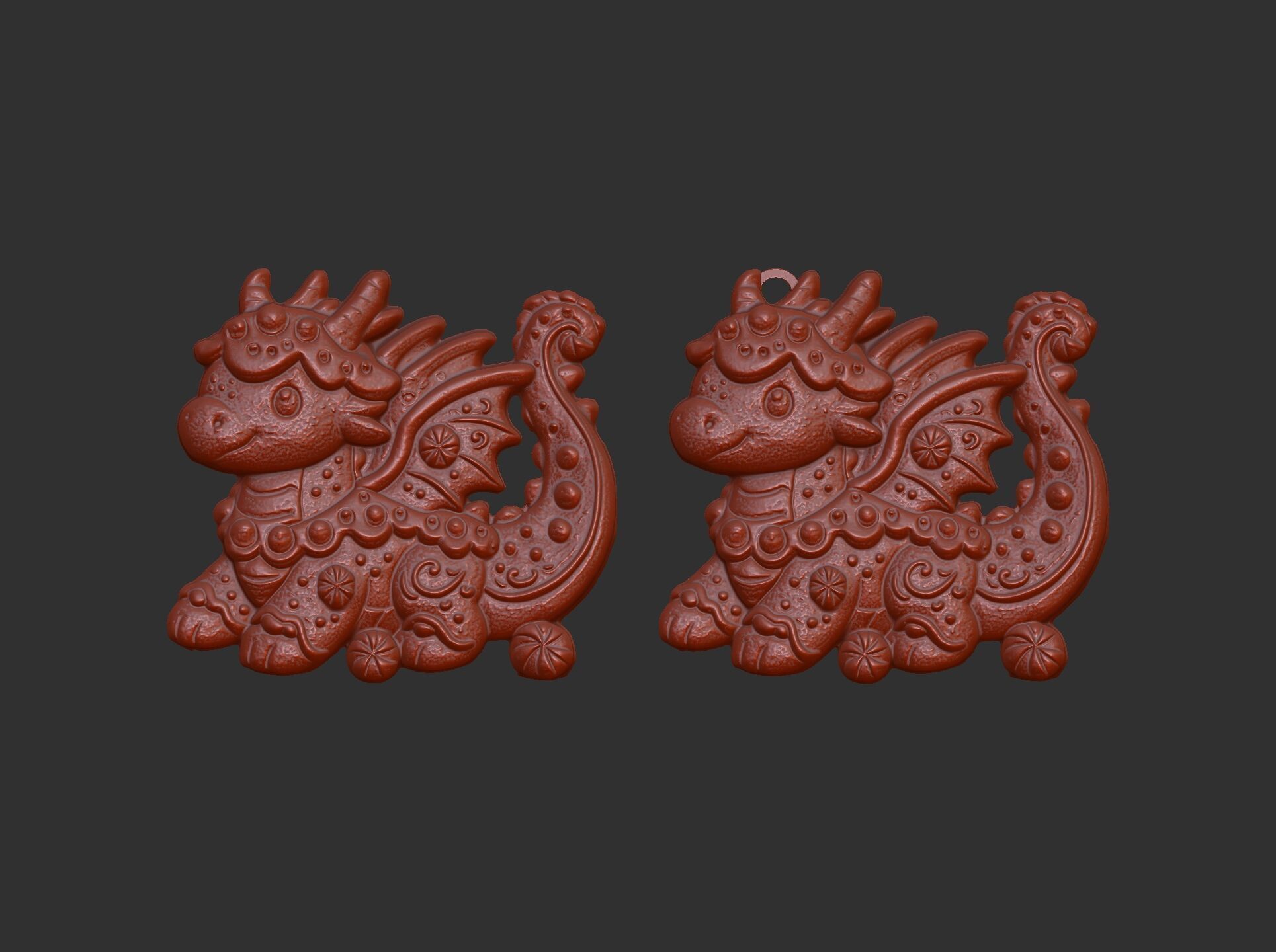 dragon christmas cookie decor cnc model 3D print model_16