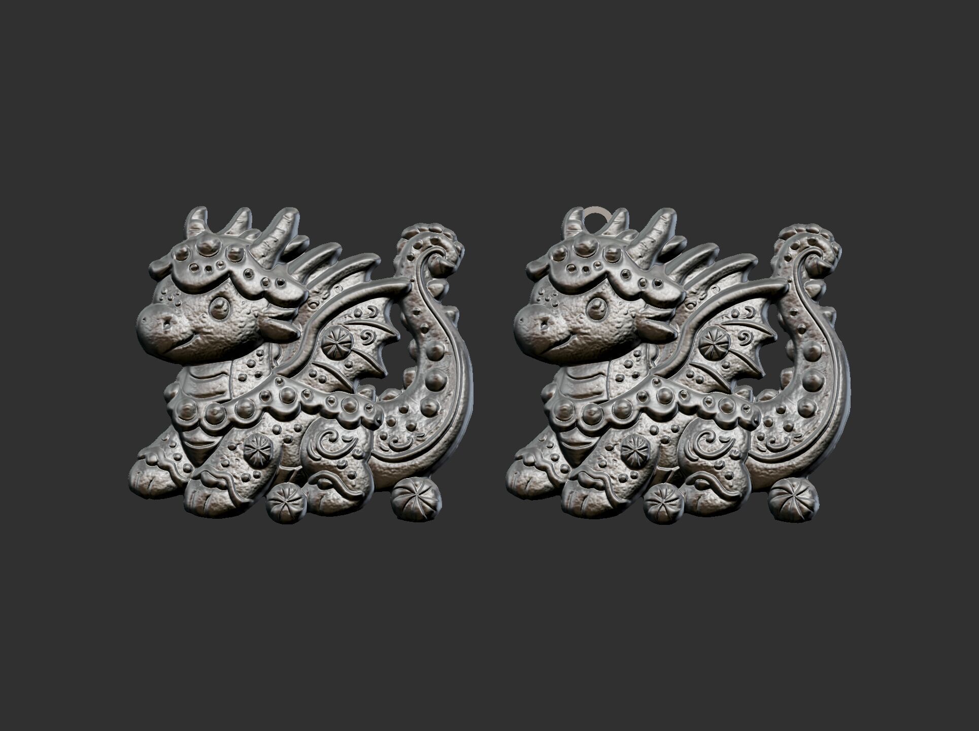 dragon christmas cookie decor cnc model 3D print model_12