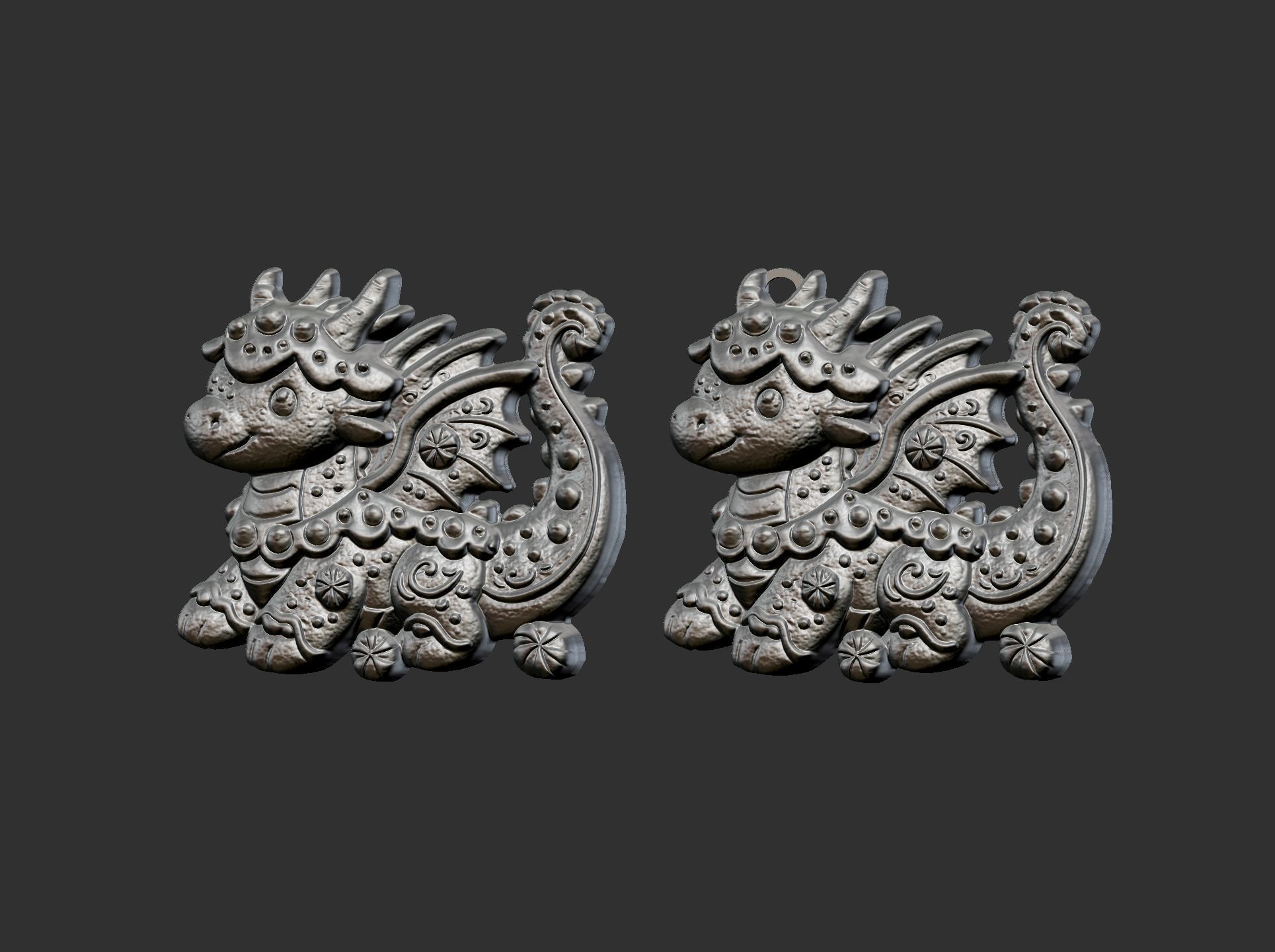 dragon christmas cookie decor cnc model 3D print model_3