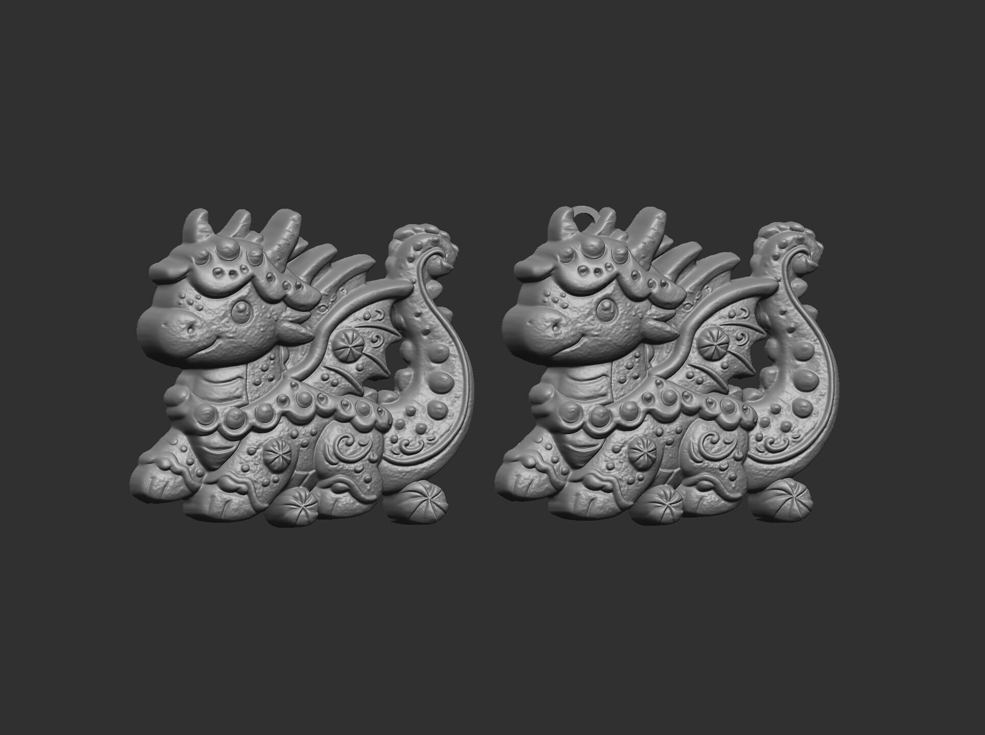 dragon christmas cookie decor cnc model 3D print model_18