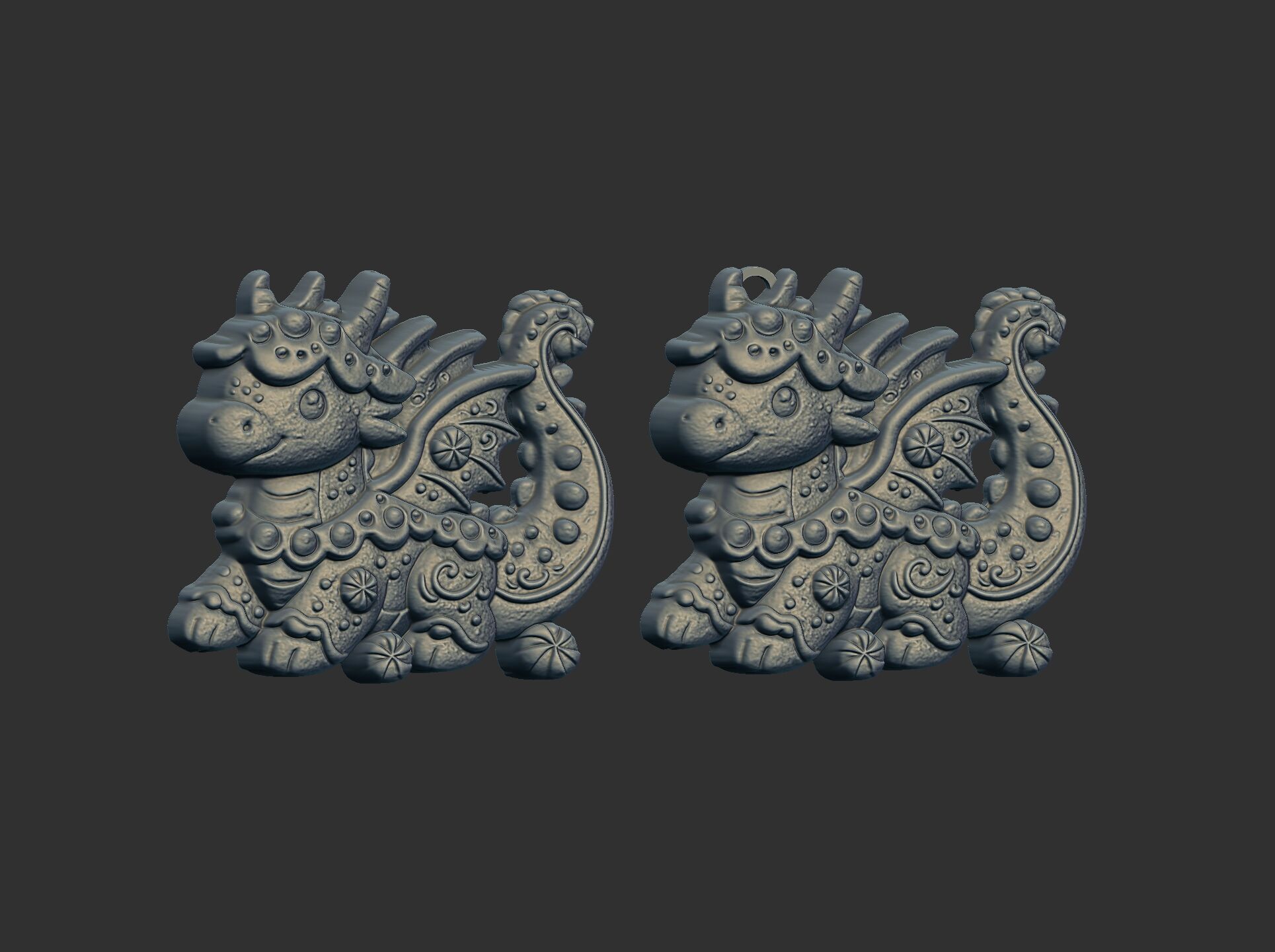 dragon christmas cookie decor cnc model 3D print model_17