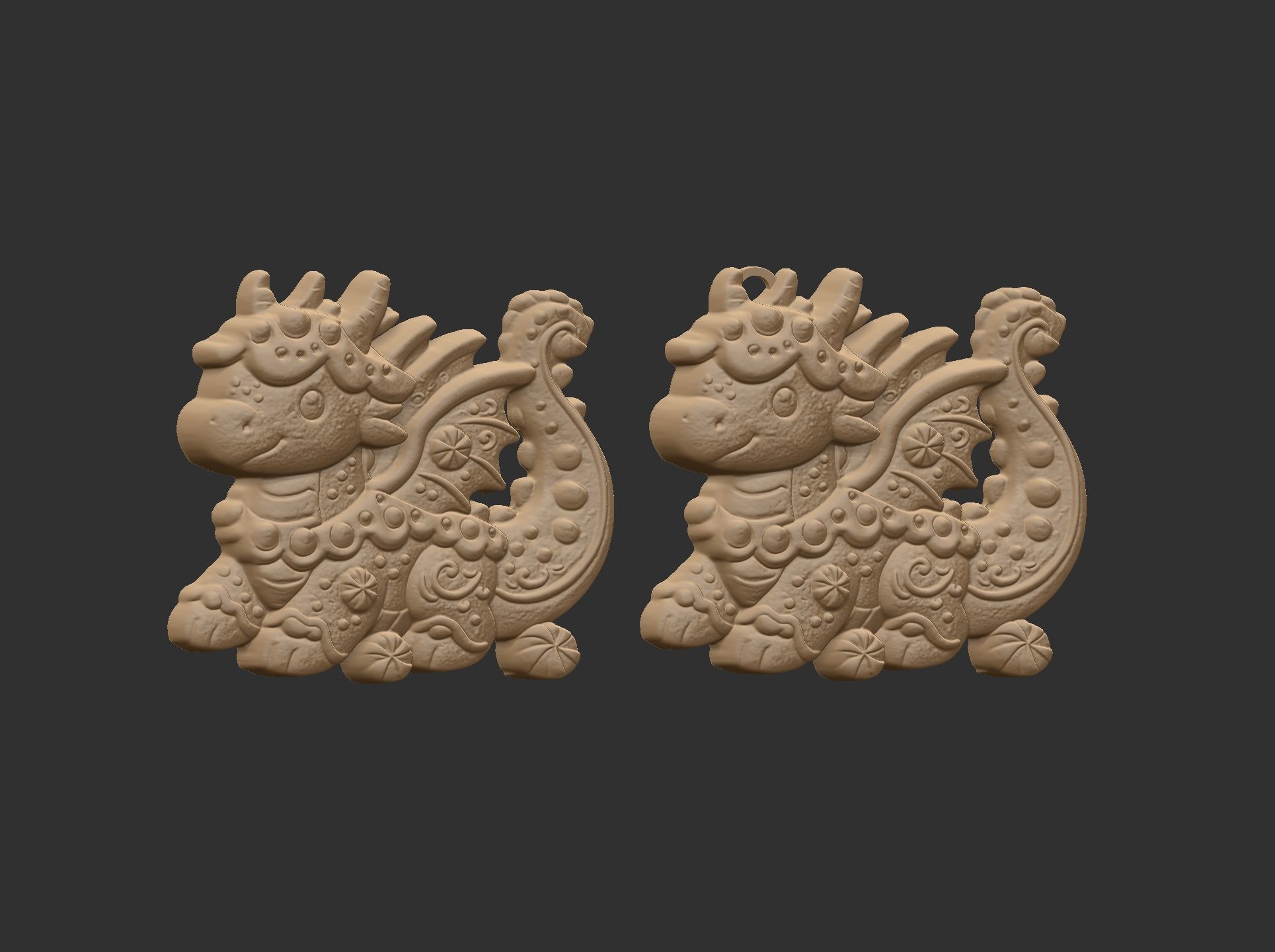 dragon christmas cookie decor cnc model 3D print model_20