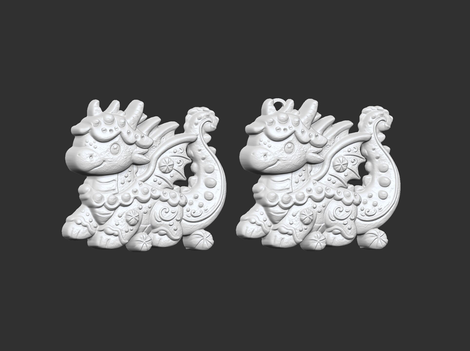 dragon christmas cookie decor cnc model 3D print model_23