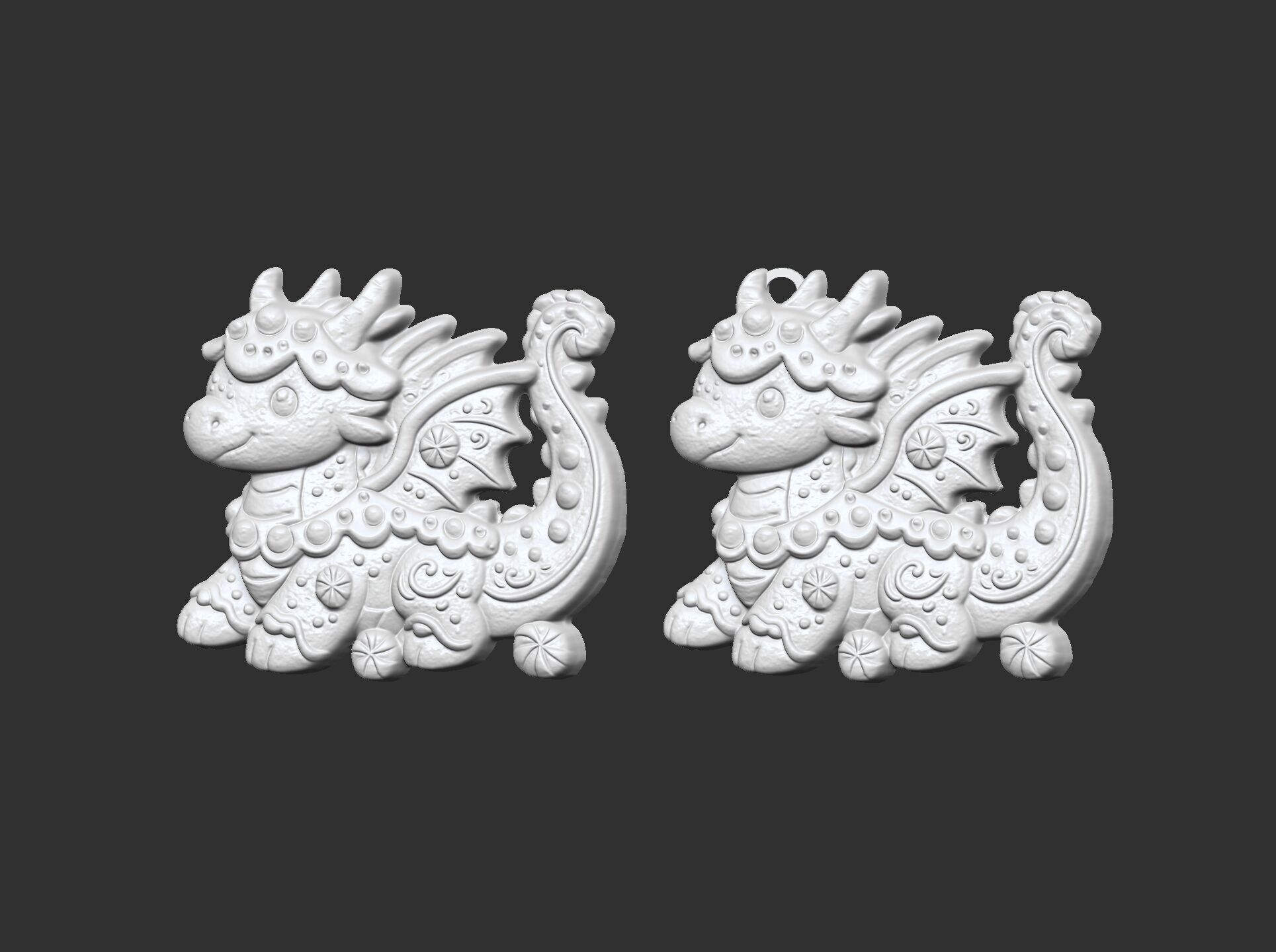 dragon christmas cookie decor cnc model 3D print model_1