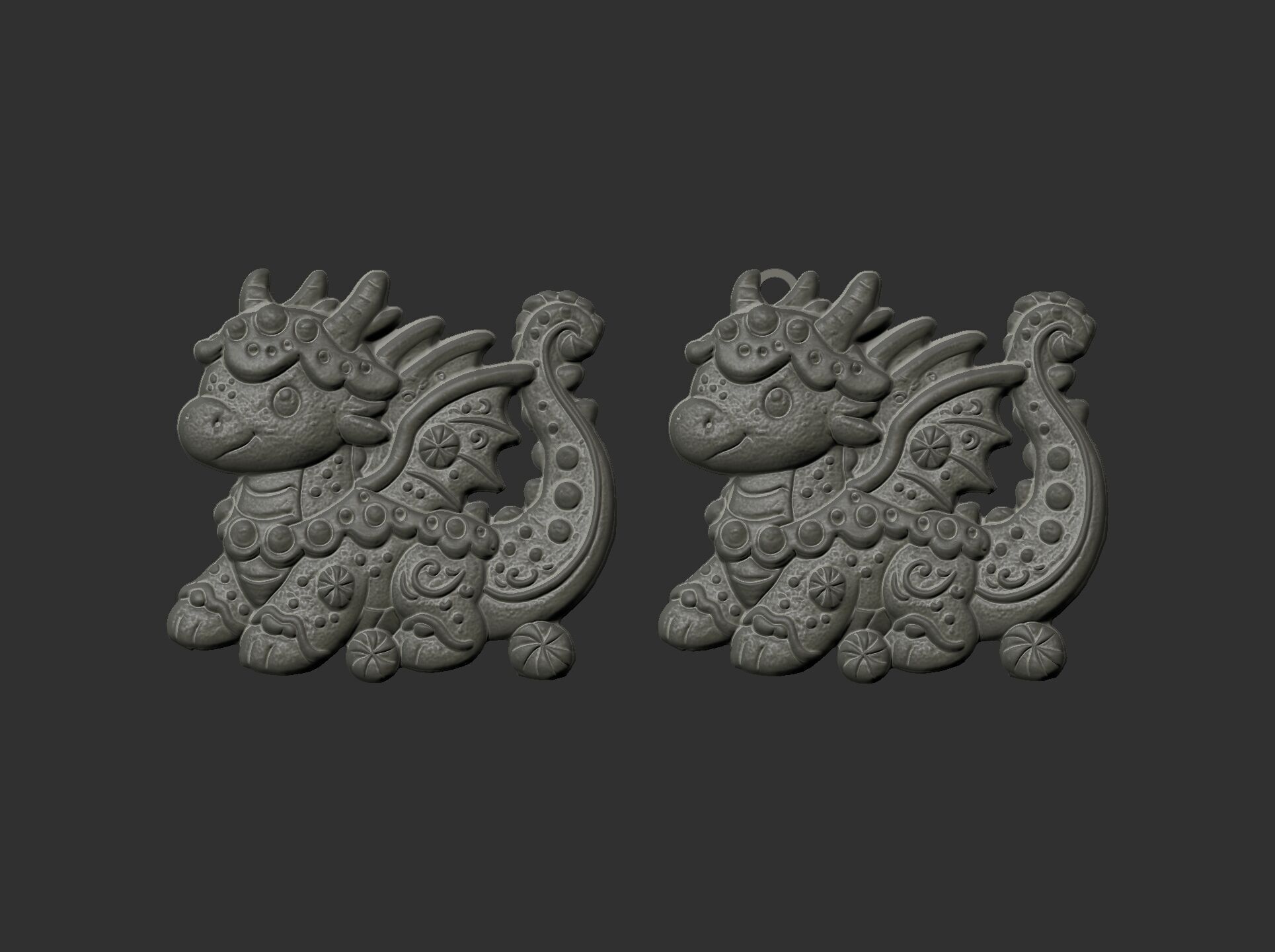 dragon christmas cookie decor cnc model 3D print model_14