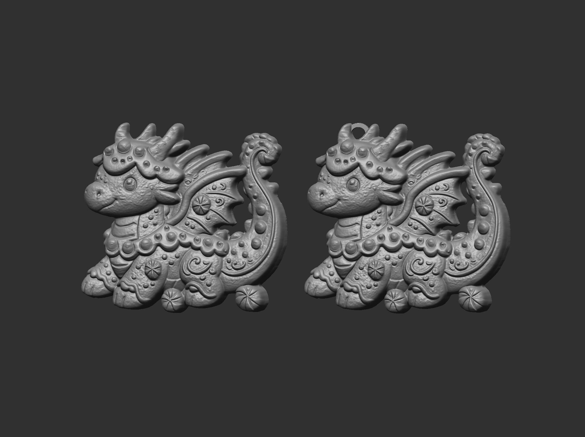 dragon christmas cookie decor cnc model 3D print model_6