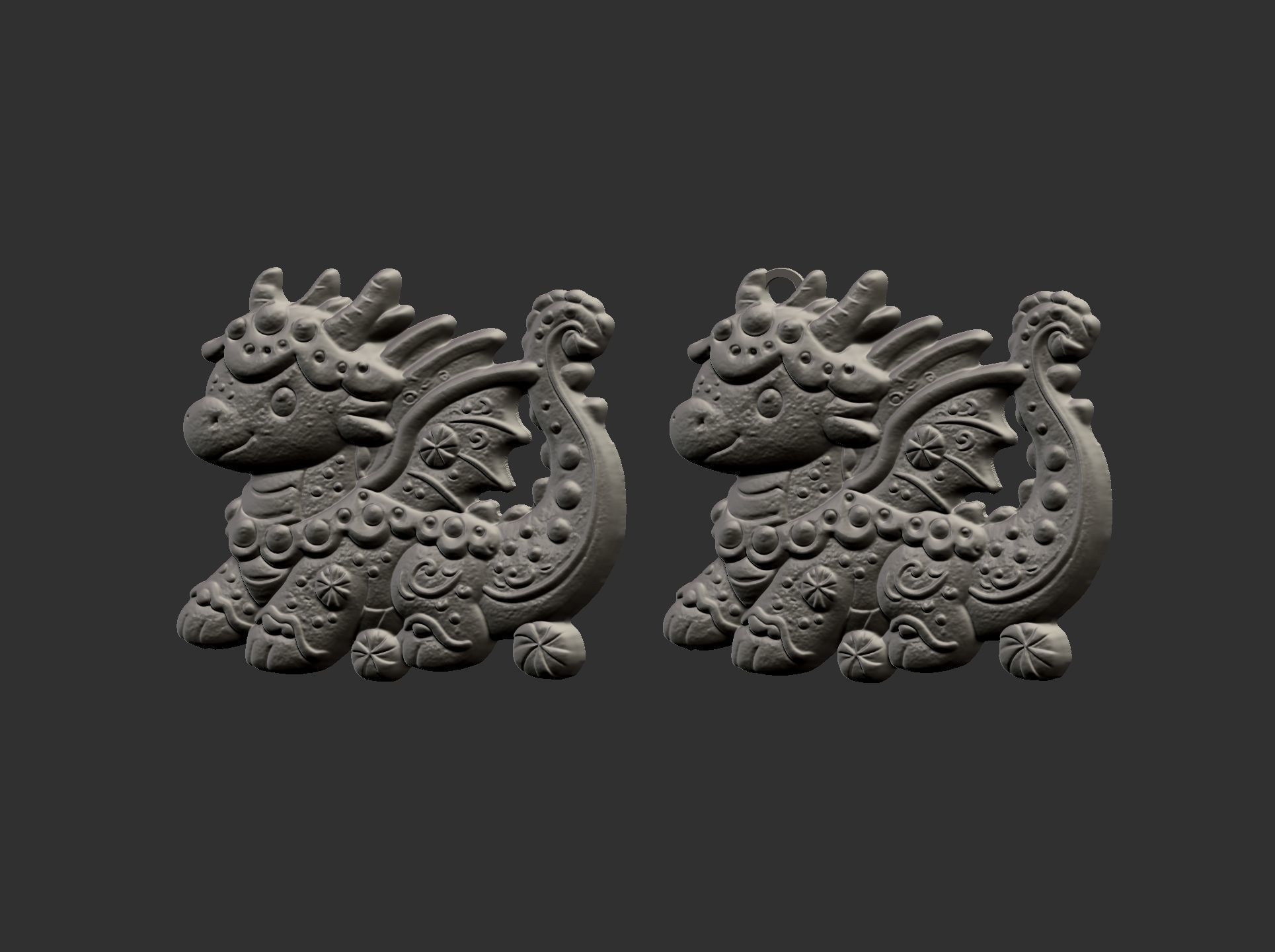 dragon christmas cookie decor cnc model 3D print model_9