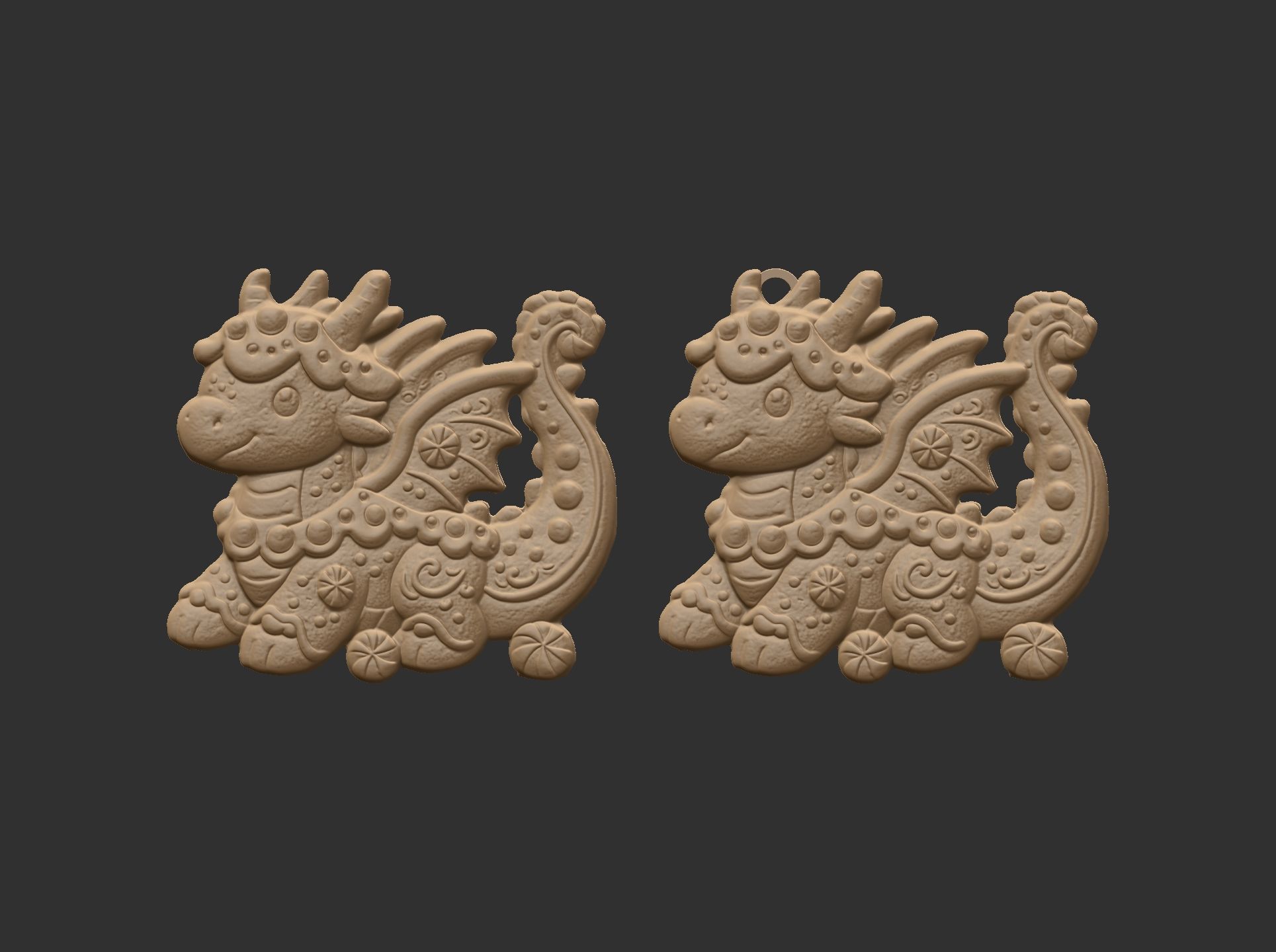 dragon christmas cookie decor cnc model 3D print model_13
