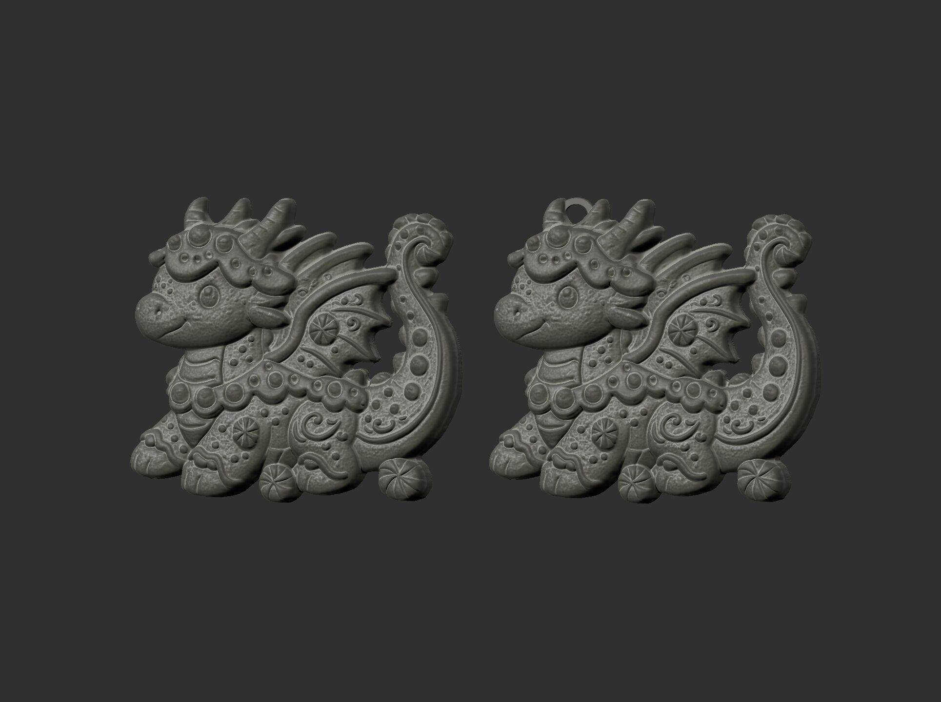 dragon christmas cookie decor cnc model 3D print model_5