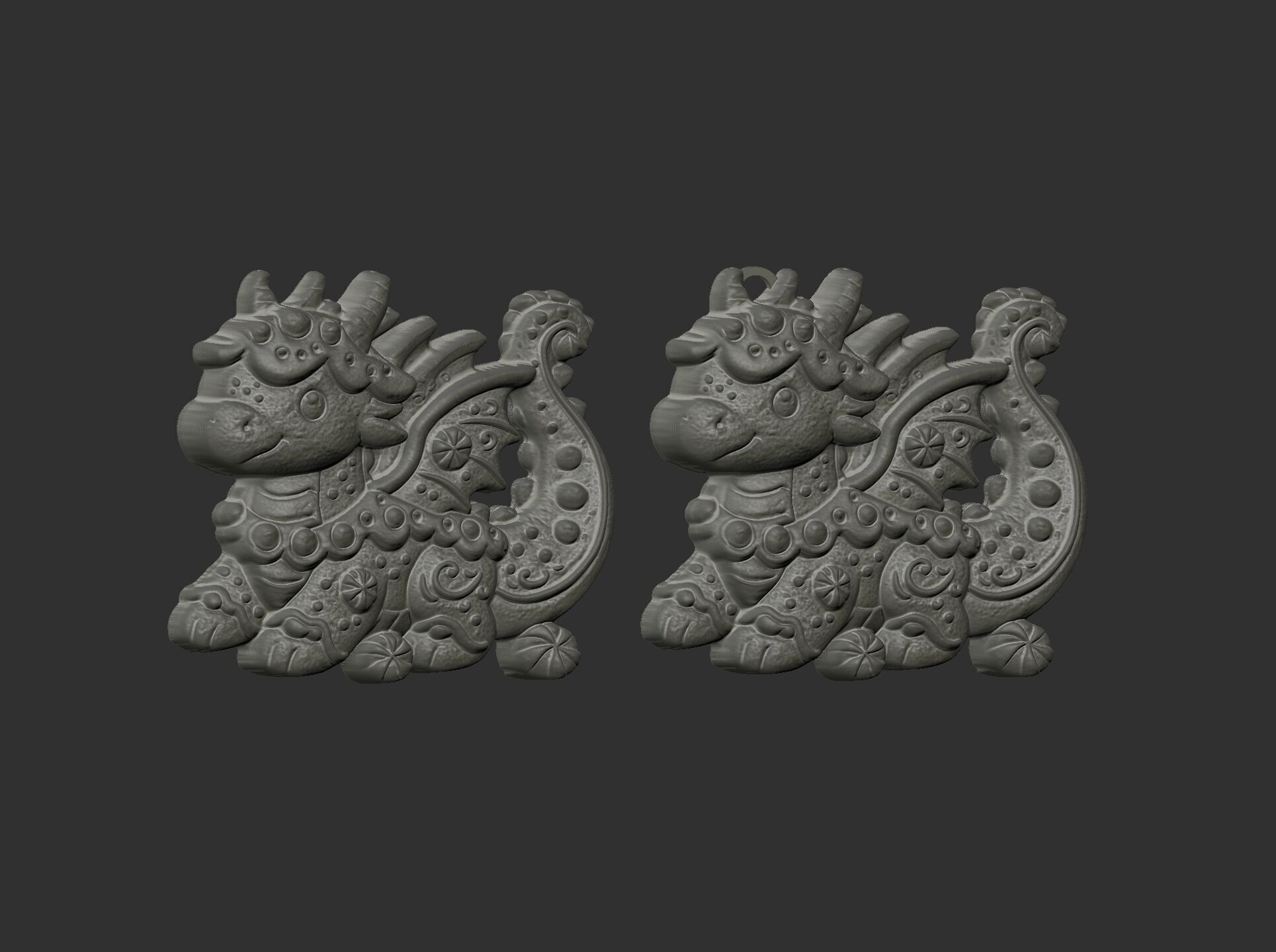dragon christmas cookie decor cnc model 3D print model_19