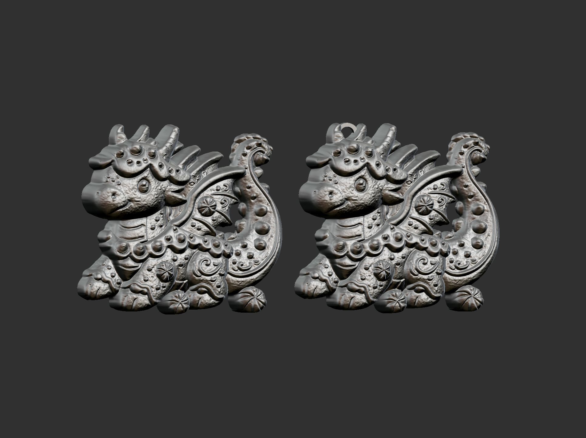 dragon christmas cookie decor cnc model 3D print model_21