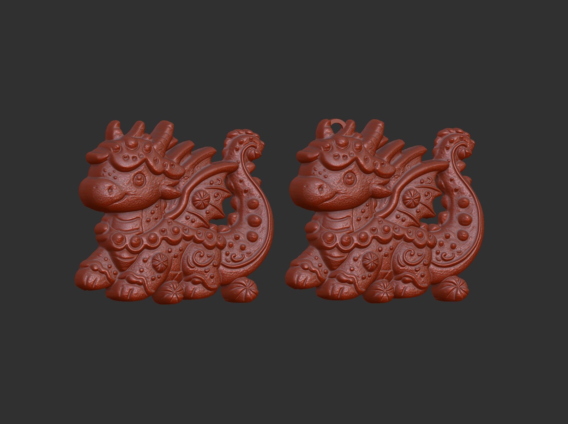 dragon christmas cookie decor cnc model 3D print model_11