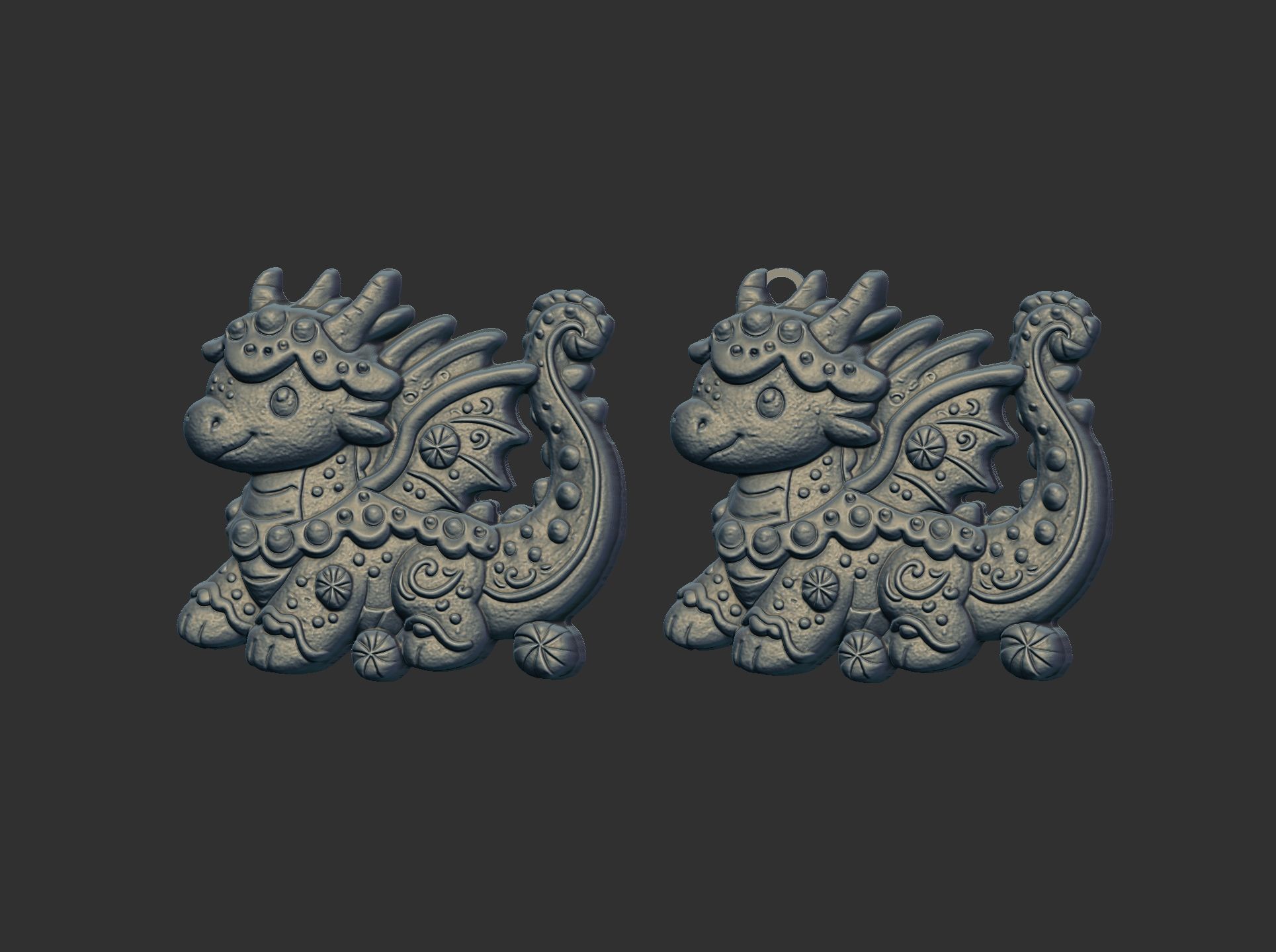 dragon christmas cookie decor cnc model 3D print model_7