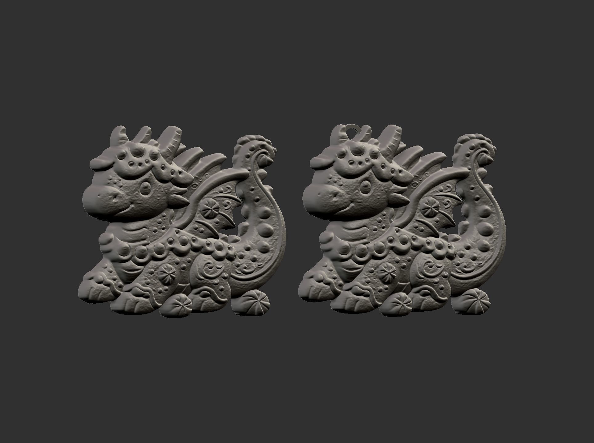 dragon christmas cookie decor cnc model 3D print model_22