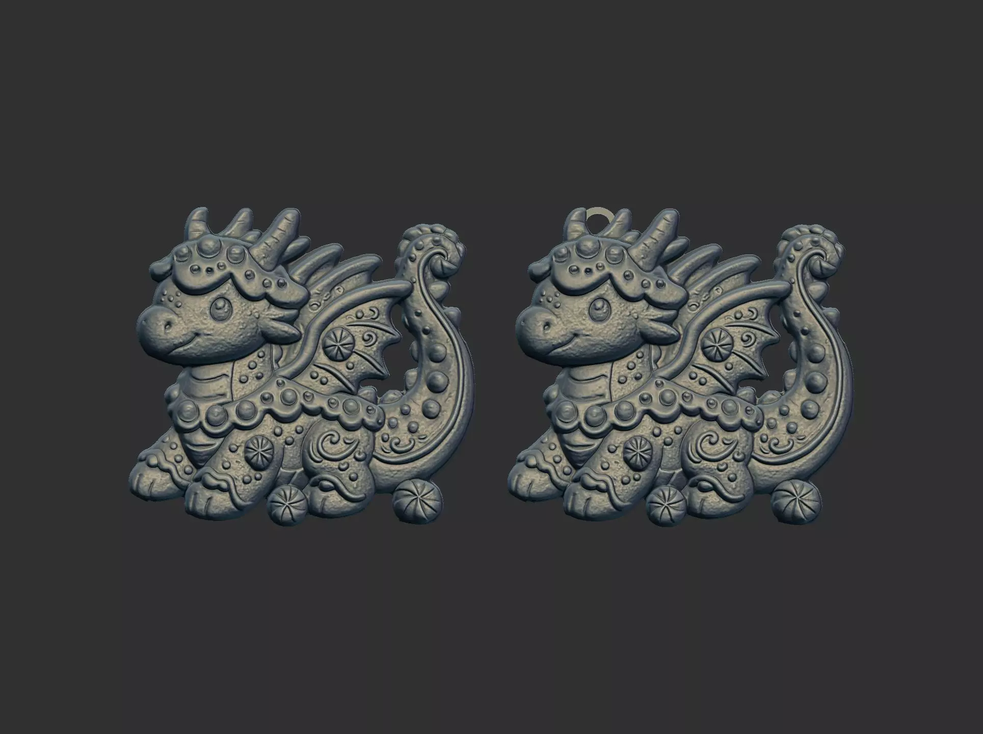 dragon christmas cookie decor cnc model 3D print model_0