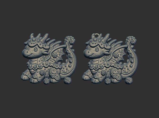 dragon christmas cookie decor cnc model 3D print model