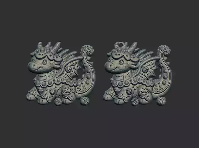 dragon christmas cookie decor cnc model 3D print model dragon christmas cookie decor cnc model 3D print model