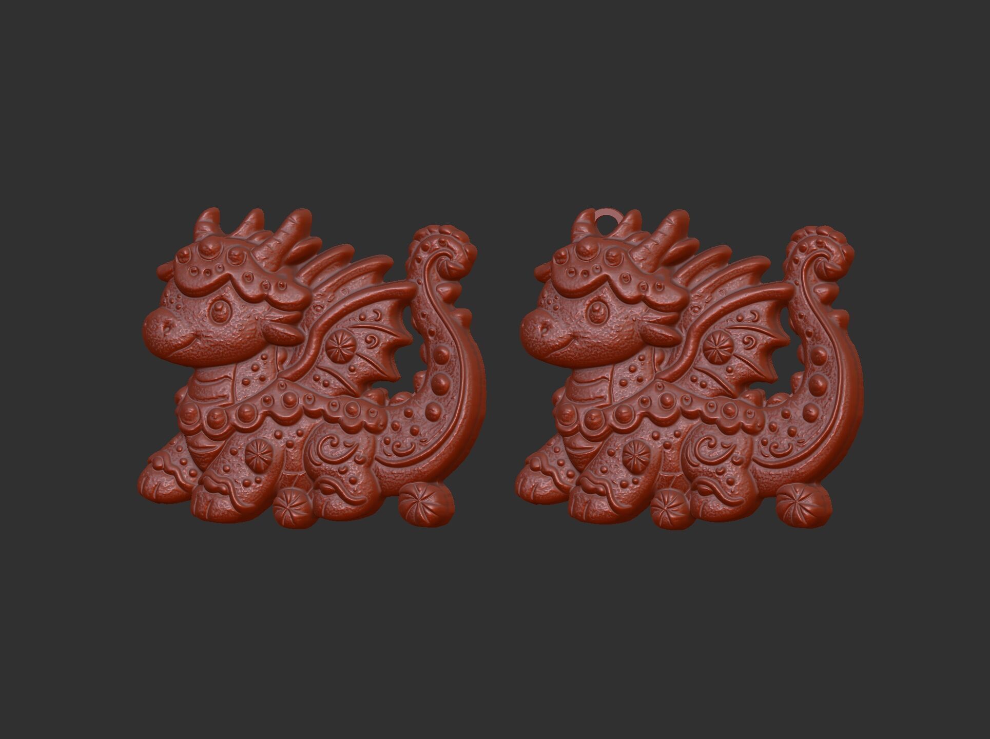 dragon christmas cookie decor cnc model 3D print model_8