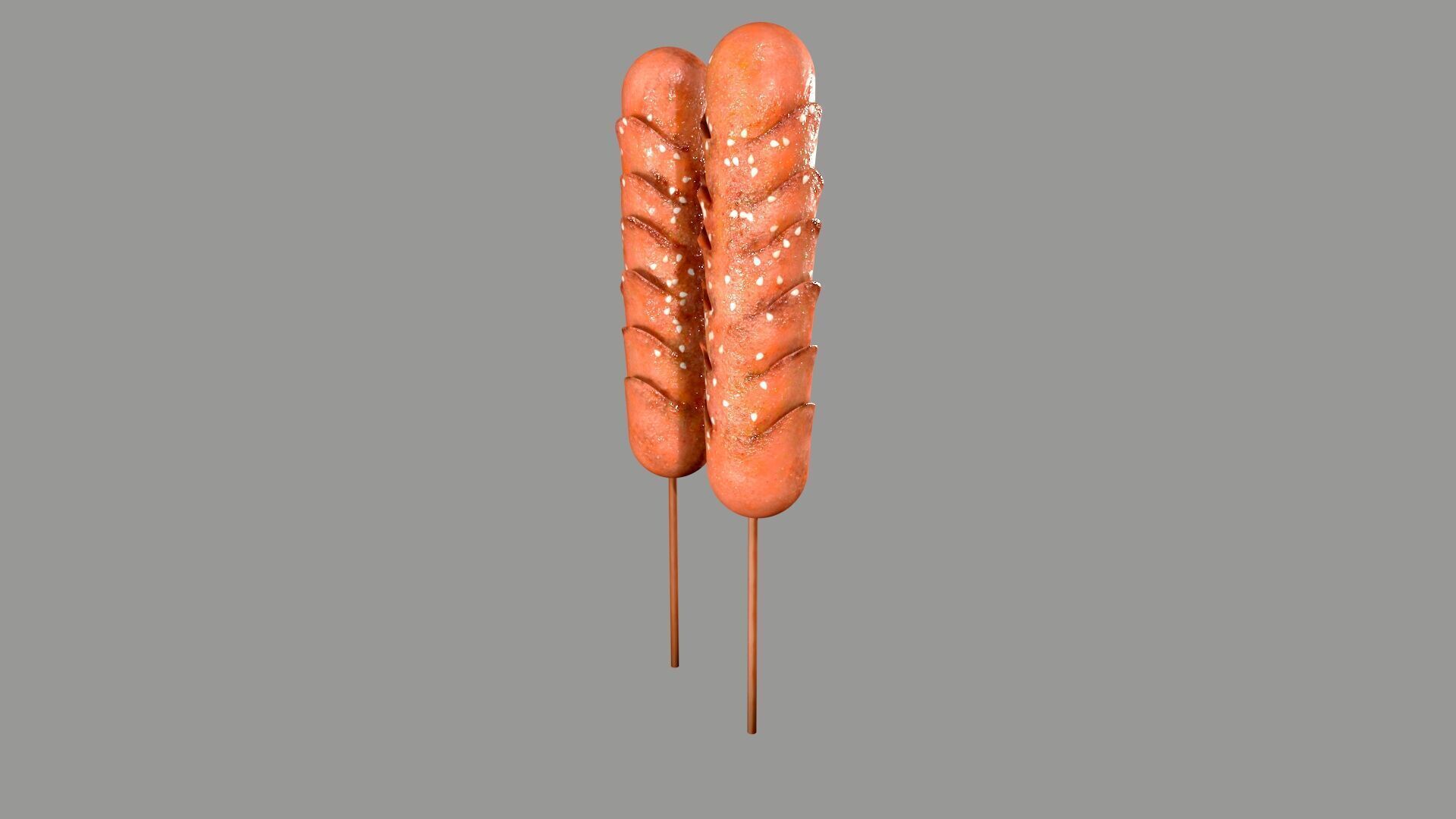 Fried Sausage Low-poly 3D model_2