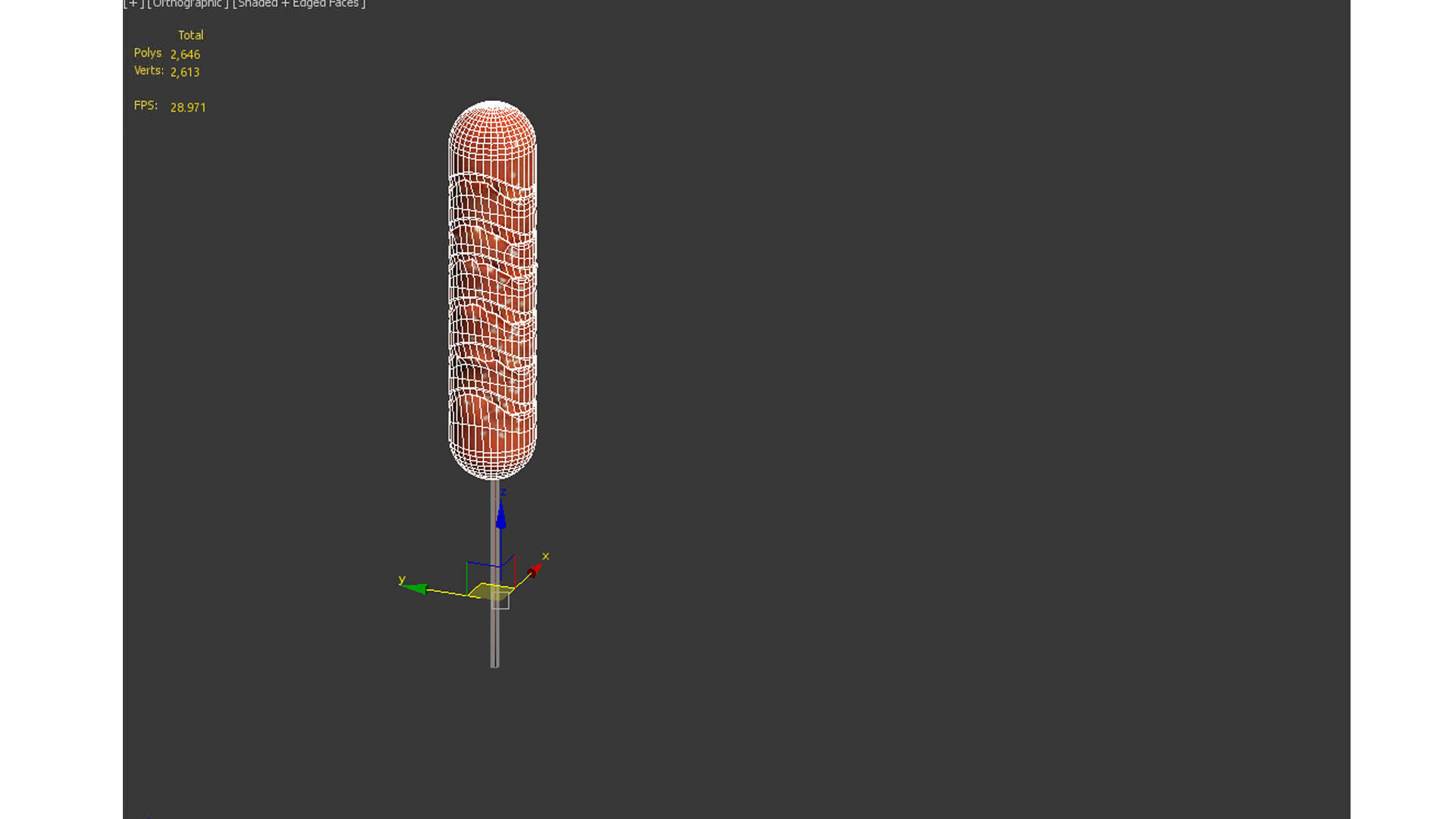 Fried Sausage Low-poly 3D model_10