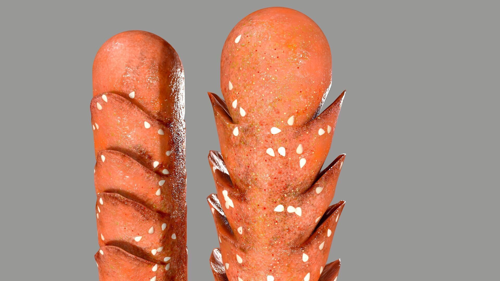 Fried Sausage Low-poly 3D model_8