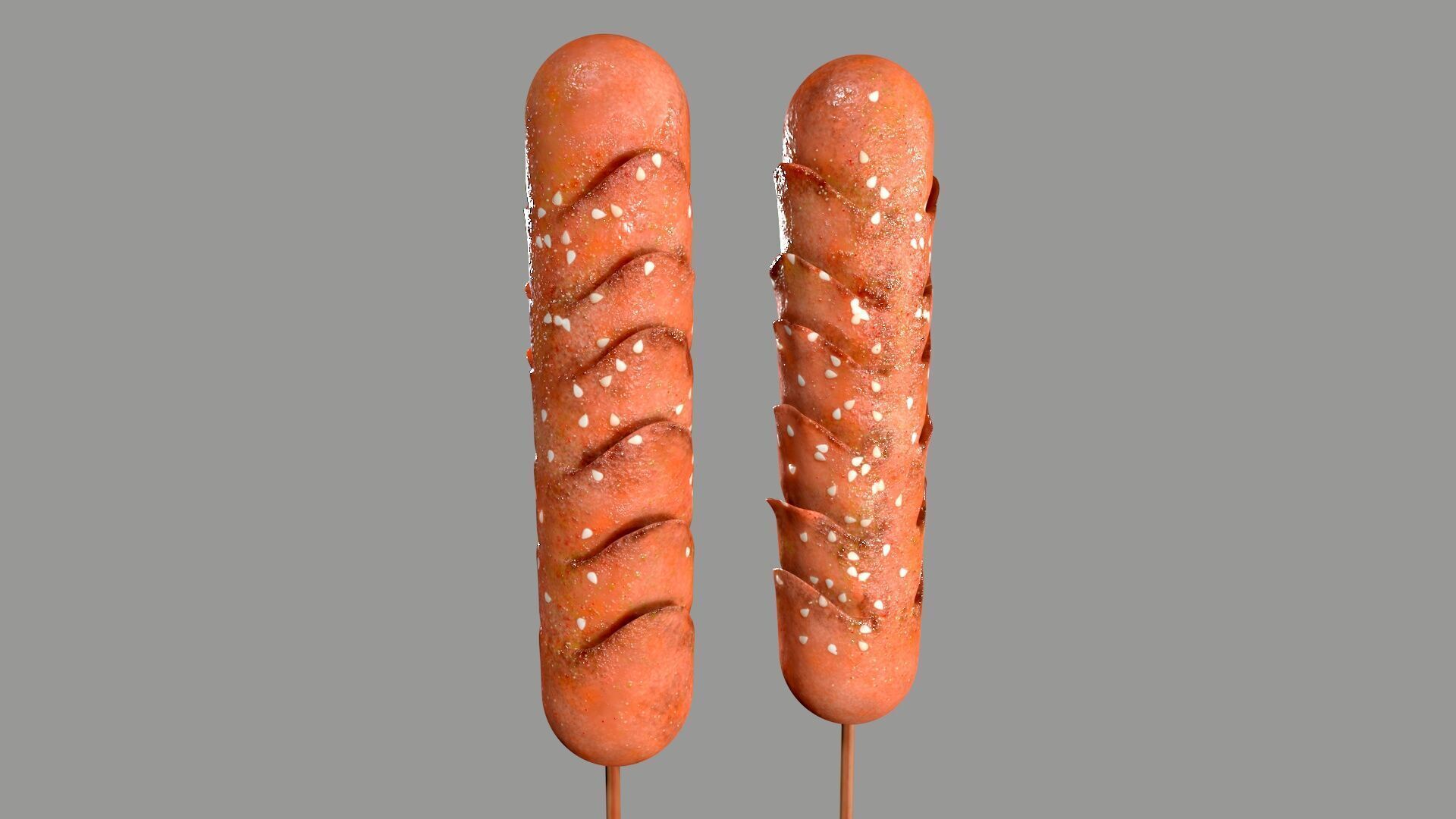 Fried Sausage Low-poly 3D model_4