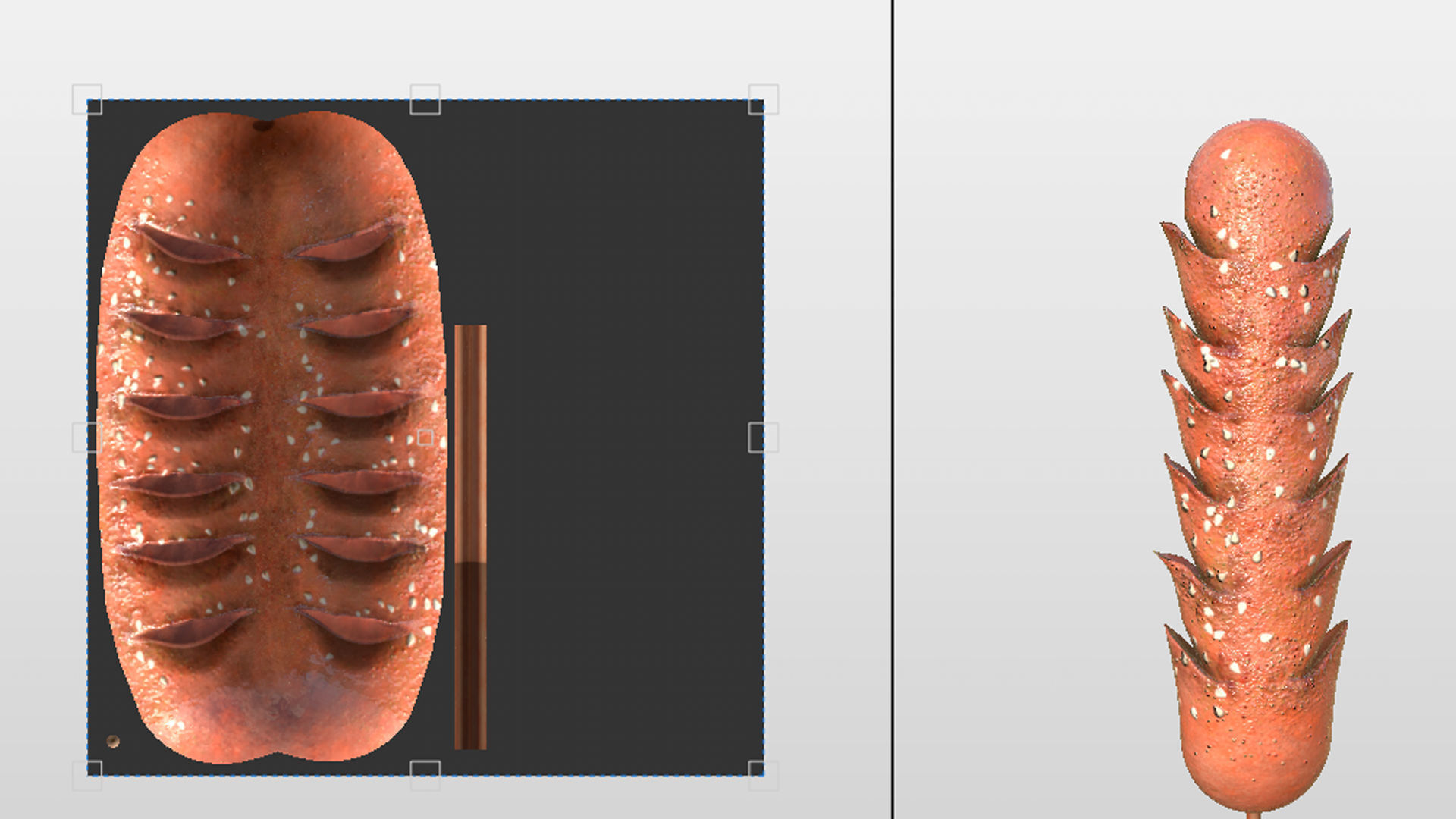 Fried Sausage Low-poly 3D model_11