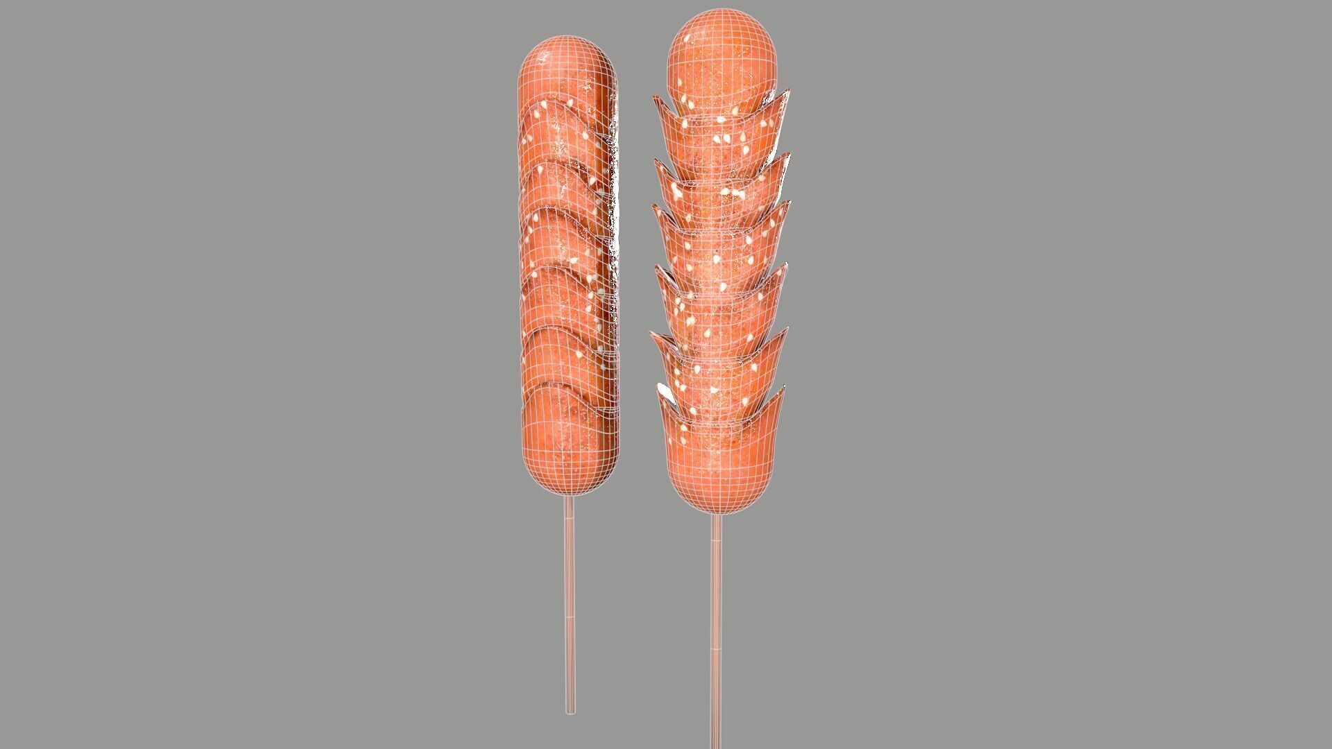 Fried Sausage Low-poly 3D model_9