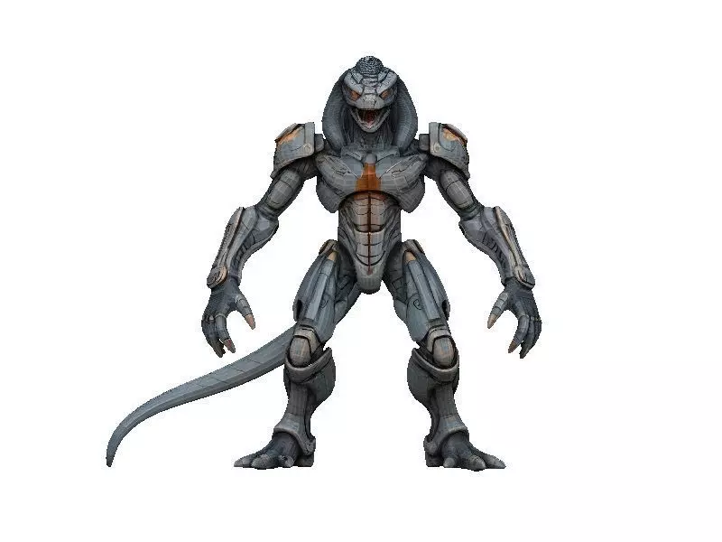 Snake Cyborg Low-poly 3D model_0