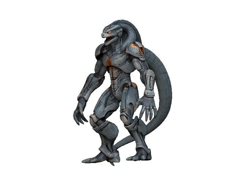 Snake Cyborg Low-poly 3D model_5