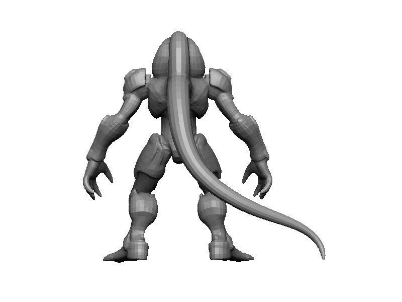 Snake Cyborg Low-poly 3D model_7