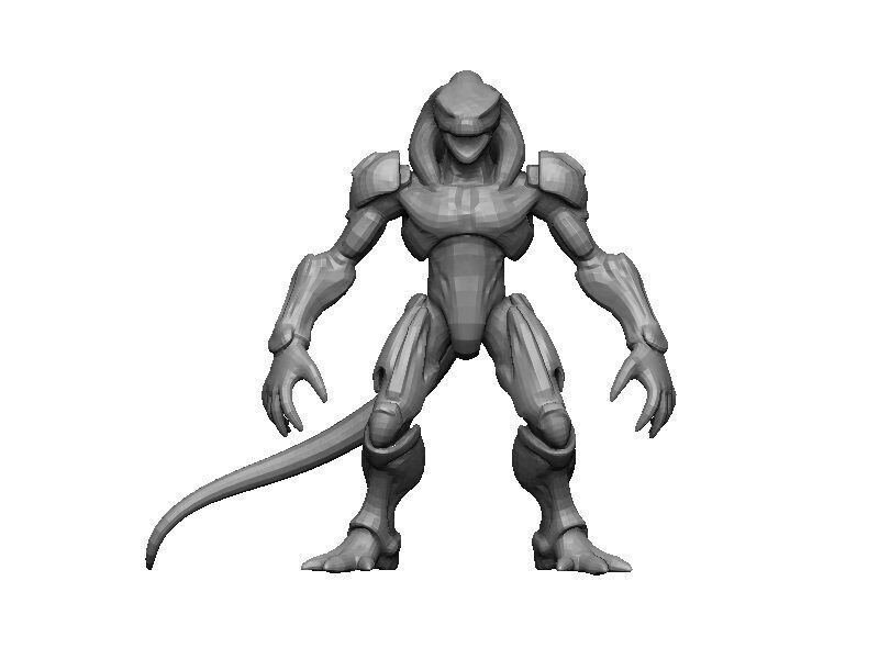 Snake Cyborg Low-poly 3D model_6