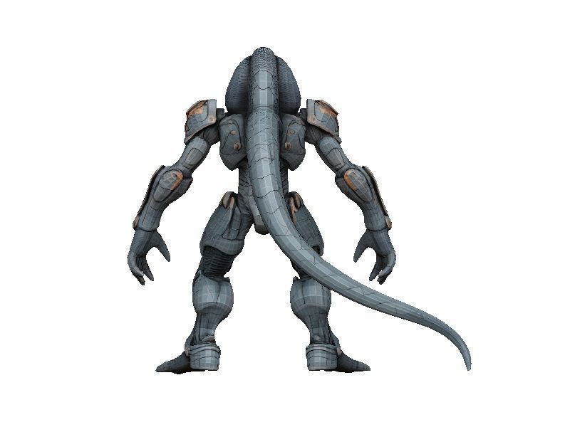 Snake Cyborg Low-poly 3D model_3