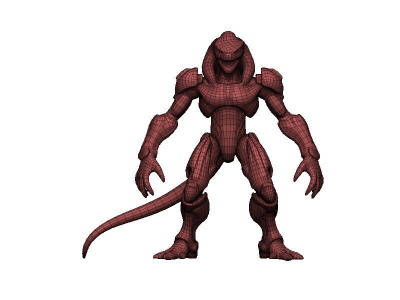 Snake Cyborg Low-poly 3D model_8