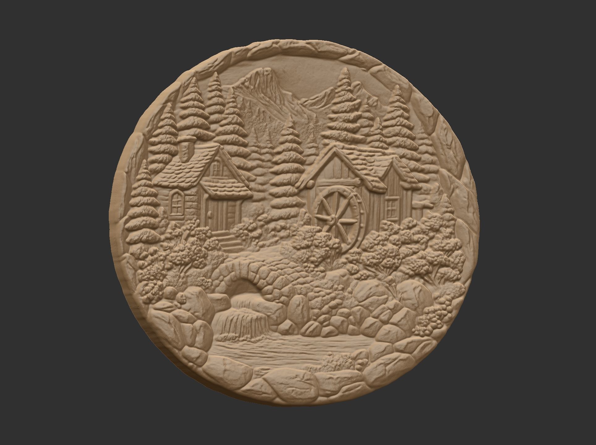 nature themed houses wall decor cnc model 3D print model_19