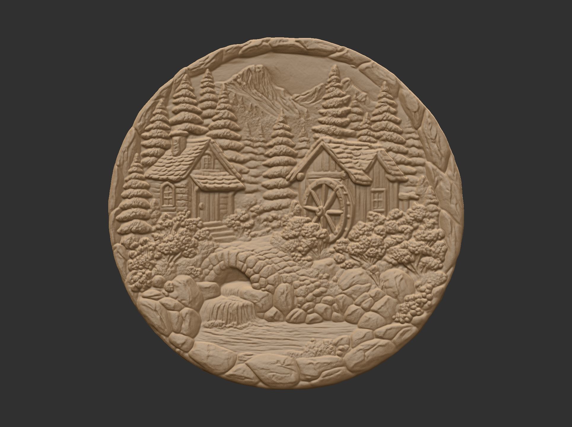 nature themed houses wall decor cnc model 3D print model_9